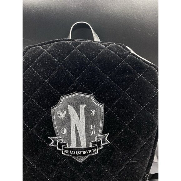 Killstar Backpack Wednesday Addams “No Friends” Black Nevermore Crest main image 7